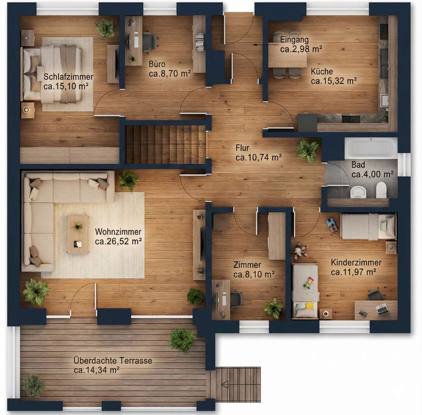 Grundrissskizze Wohngeschoss